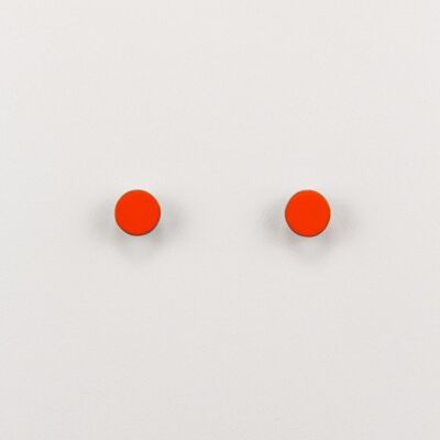 Orange and gray-blue lacquered pastille earrings