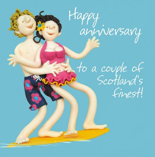 A couple of Scotland's finest surfing anniversary card