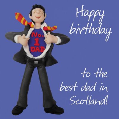 Best dad in Scotland birthday card by Erica Sturla