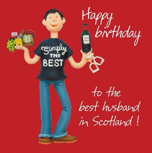 Best husband in Scotland birthday card by Erica Sturla