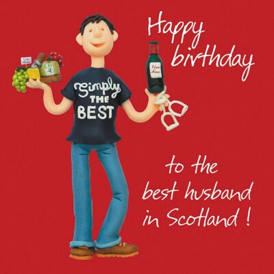 Best husband in Scotland birthday card by Erica Sturla