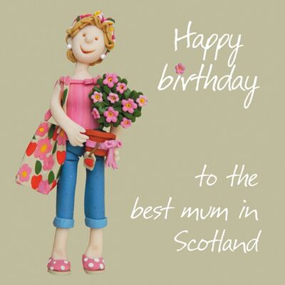 Tarjeta de cumpleaños para la mejor mamá de Escocia de Erica Sturla