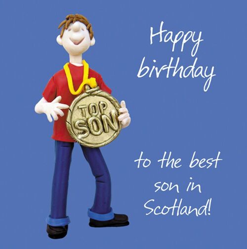 Best son in Scotland birthday card by Erica Sturla