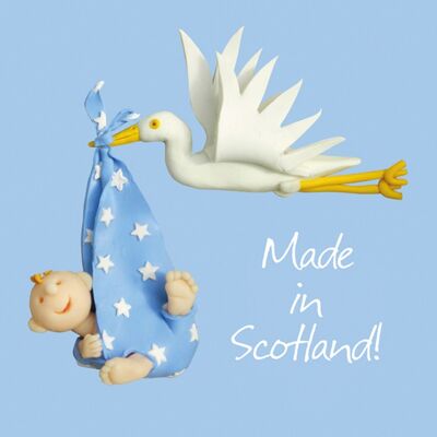 Hecho en Escocia - tarjeta de bebé niño nuevo