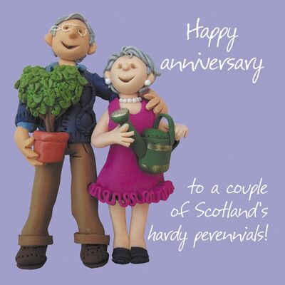 Tarjeta de aniversario de plantas perennes resistentes de Escocia