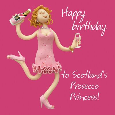 Carte d'anniversaire princesse prosecco d'Ecosse par Erica Sturla