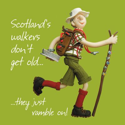 Scottish walkers birthday card by Erica Sturla