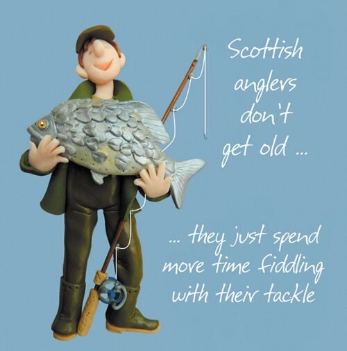 Scottish anglers birthday card by Erica Sturla
