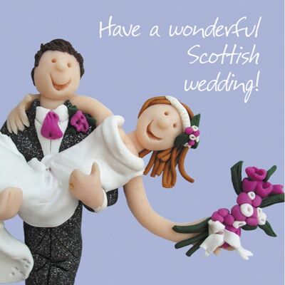 Wunderschöne schottische Hochzeitskarte