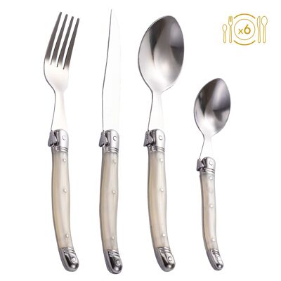 Perle ivory 24-piece cutlery set