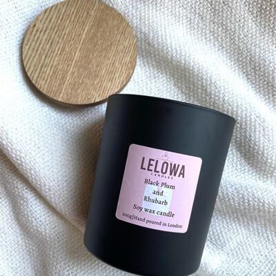 Black Plum and Rhubarb Soy wax candle