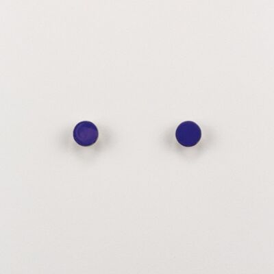 Indigo blue lacquered pastille and cream coffee earrings