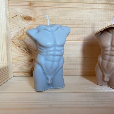 Male torso candle - Sandalwood and Black Pepper - Pink