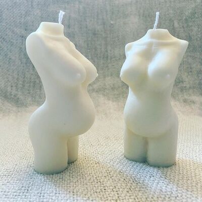 Mumma to be candle torso. - Red - Black Plum and Rhubarb