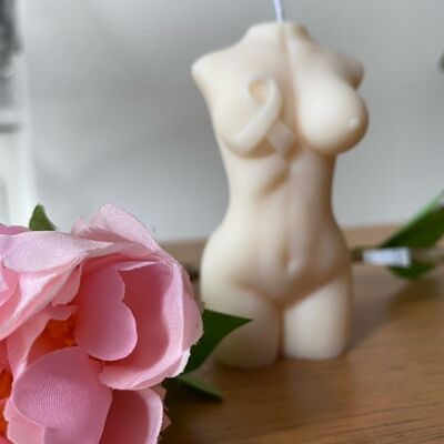 Breast Cancer awareness candle. - Grey - Lime Basil and Mandarin