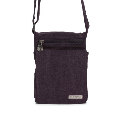 Sativa Hemp Travel Shoulder Bag - plum