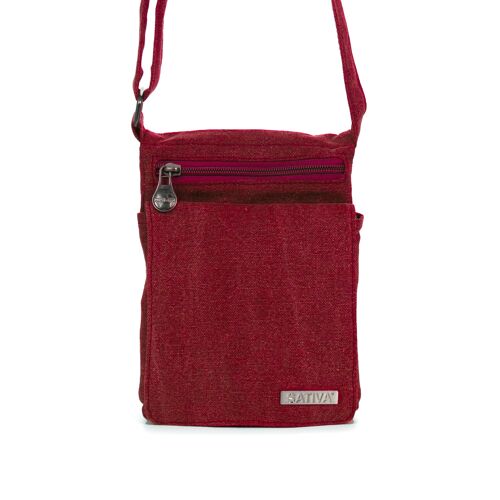 Sativa Hemp Travel Shoulder Bag - red