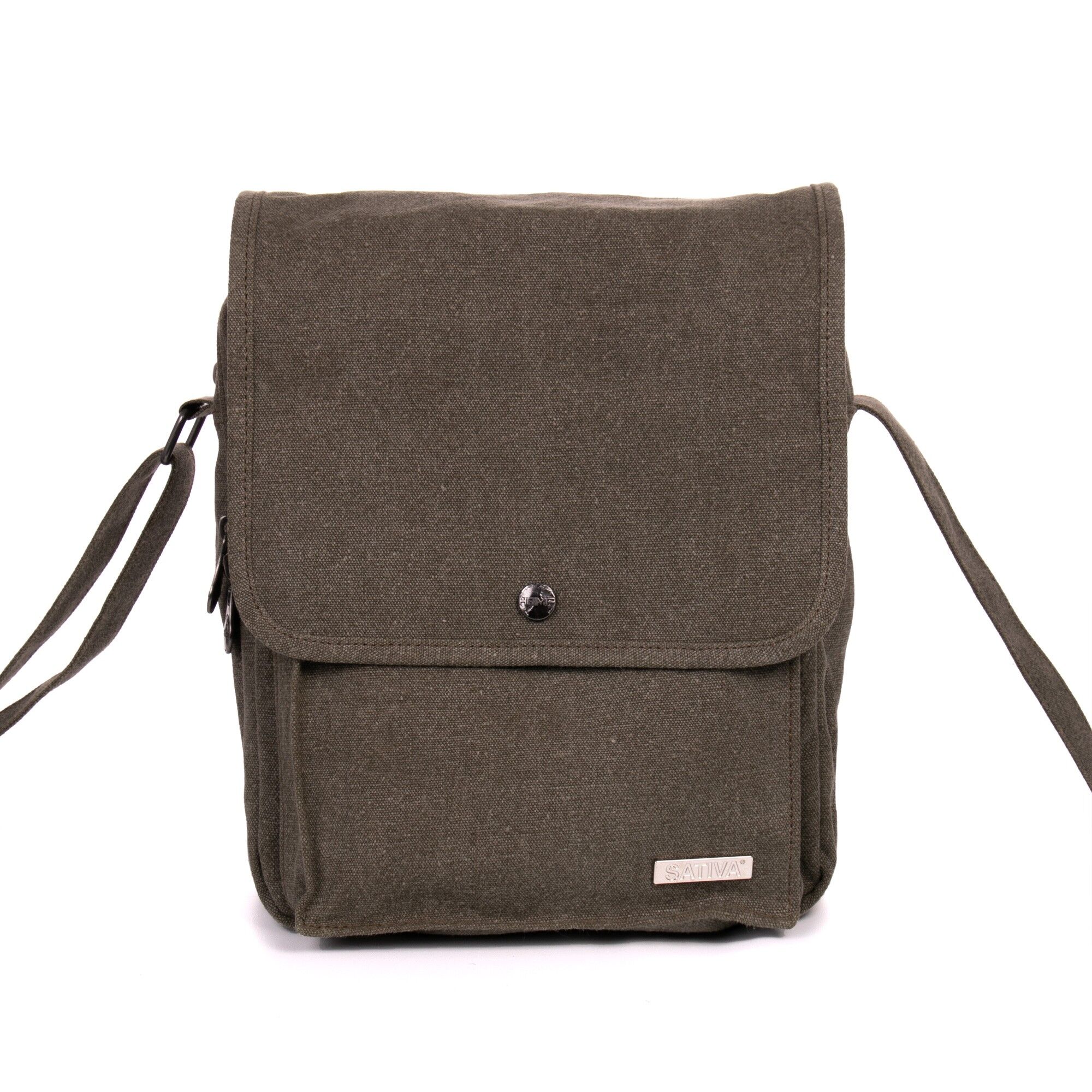 Sativa Hemp Medium Messenger Umhängetasche - Khaki