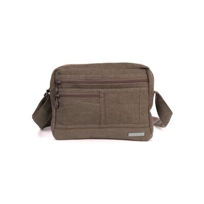 Sativa Hemp Smart Shoulder Bag - khaki