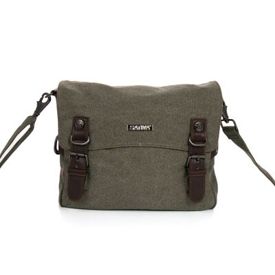 Sativa Hemp Medium Tank Bag with Buckles - khaki