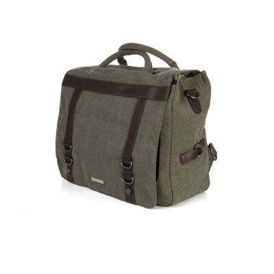 Sativa Hemp Deluxe Messenger Bag - Khaki