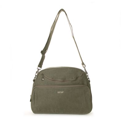 Sativa Hemp Medium Travel Shoulder Bag - Khaki