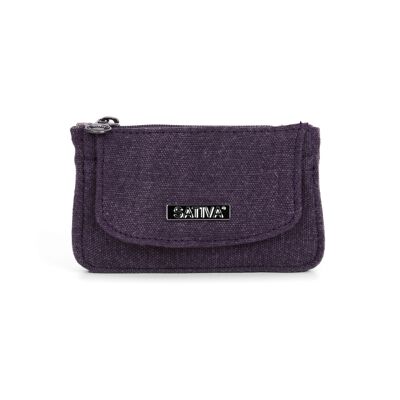 Sativa Hemp Coin Wallet & Key-ring - plum