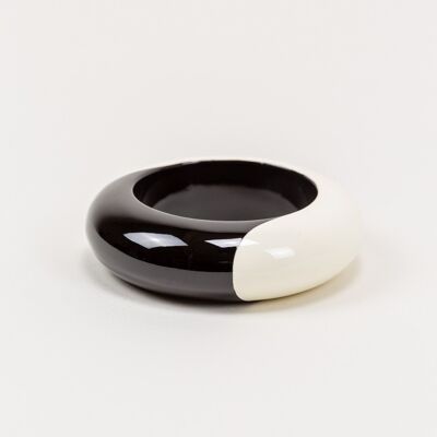 Harmony Bracelet Wood and Lacquer Black and White