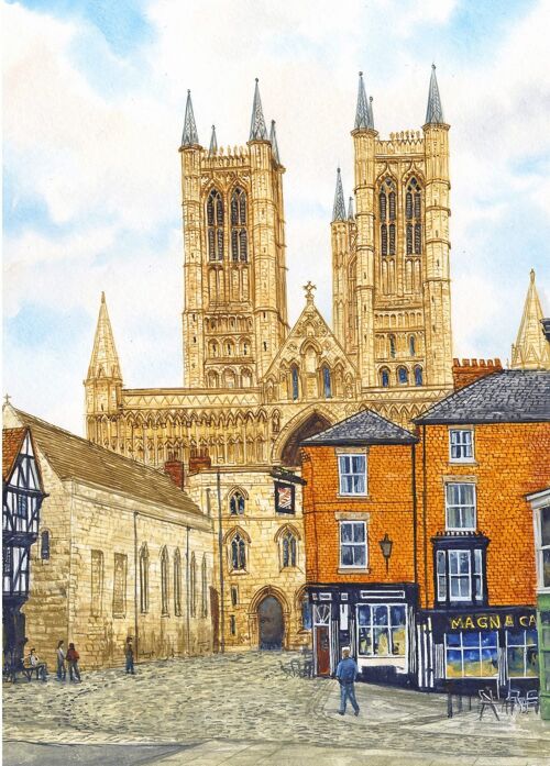 Card, Lincoln Cathedral, ( From Square).( P)