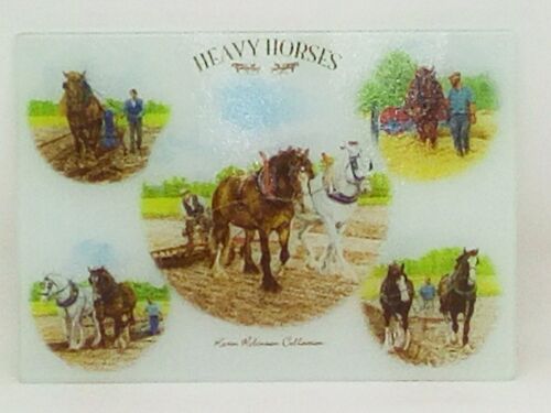 Glass Cutting board. Heavy Horses ( MI )