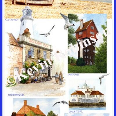 Suffolk Coast Micro Fibre Tea Towel.