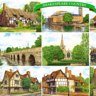 Tarjeta, condado de Shakespeare, (9 visitas.) Warwickshire