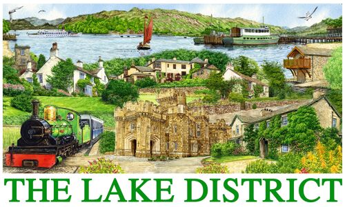 Tea Towel Lake District Montage.