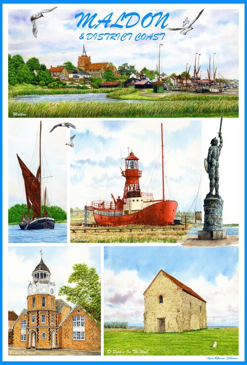 Tea Towel, ( MF ) Maldon and District Multi Image. Essex