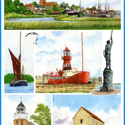 Tea Towel, ( MF ) Maldon and District Multi Image. Essex