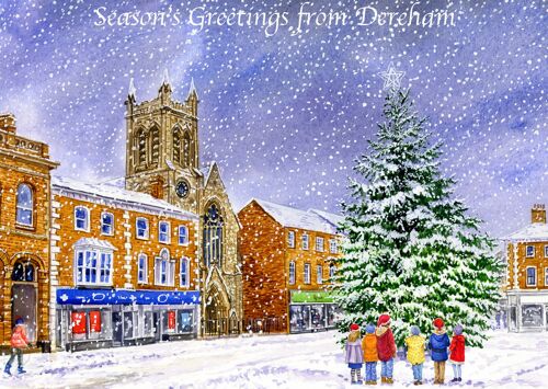 pack of 6 Christmas Cards, Winters Magic Dereham. Norfolk.