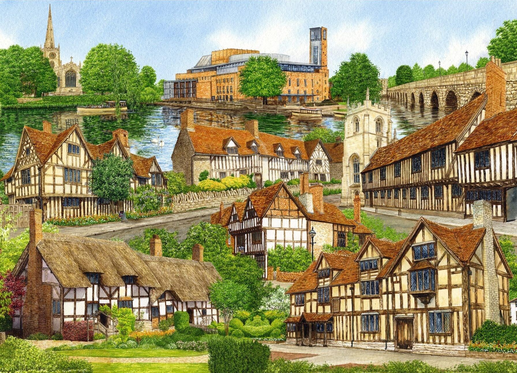 Carta, montaggio di Stratford. Warwickshire