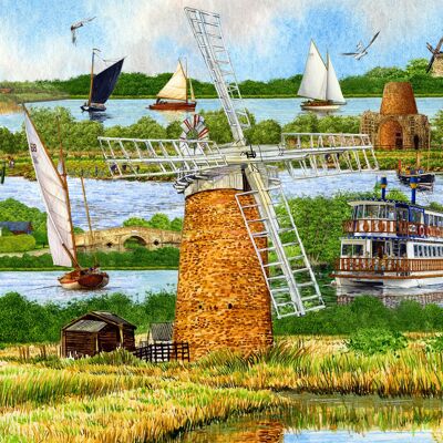 Tarjeta, montaje de Norfolk Broads