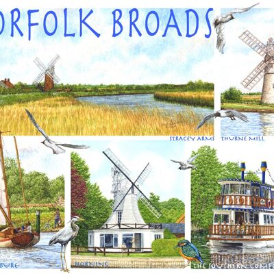 Karte, Norfolk Broad Multi-Bild