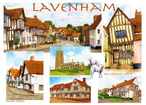 Card, Lavenham, ( Suffolk ) Multi Image.