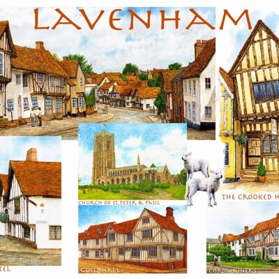 Tarjeta, Lavenham, ( Suffolk ) Imagen múltiple.