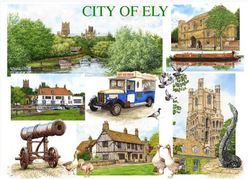 Card, Ely Multi image. Cambridgeshire