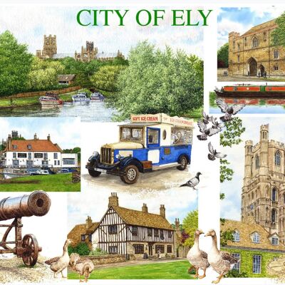 Carta, immagine multipla Ely. Cambridgeshire
