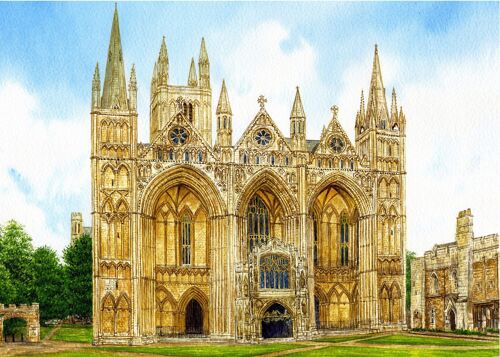 Peterborough Cathedral card. Cambridgeshire