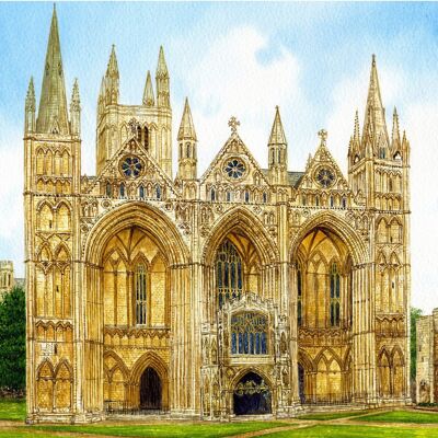 Tarjeta de la Catedral de Peterborough. Cambridgeshire