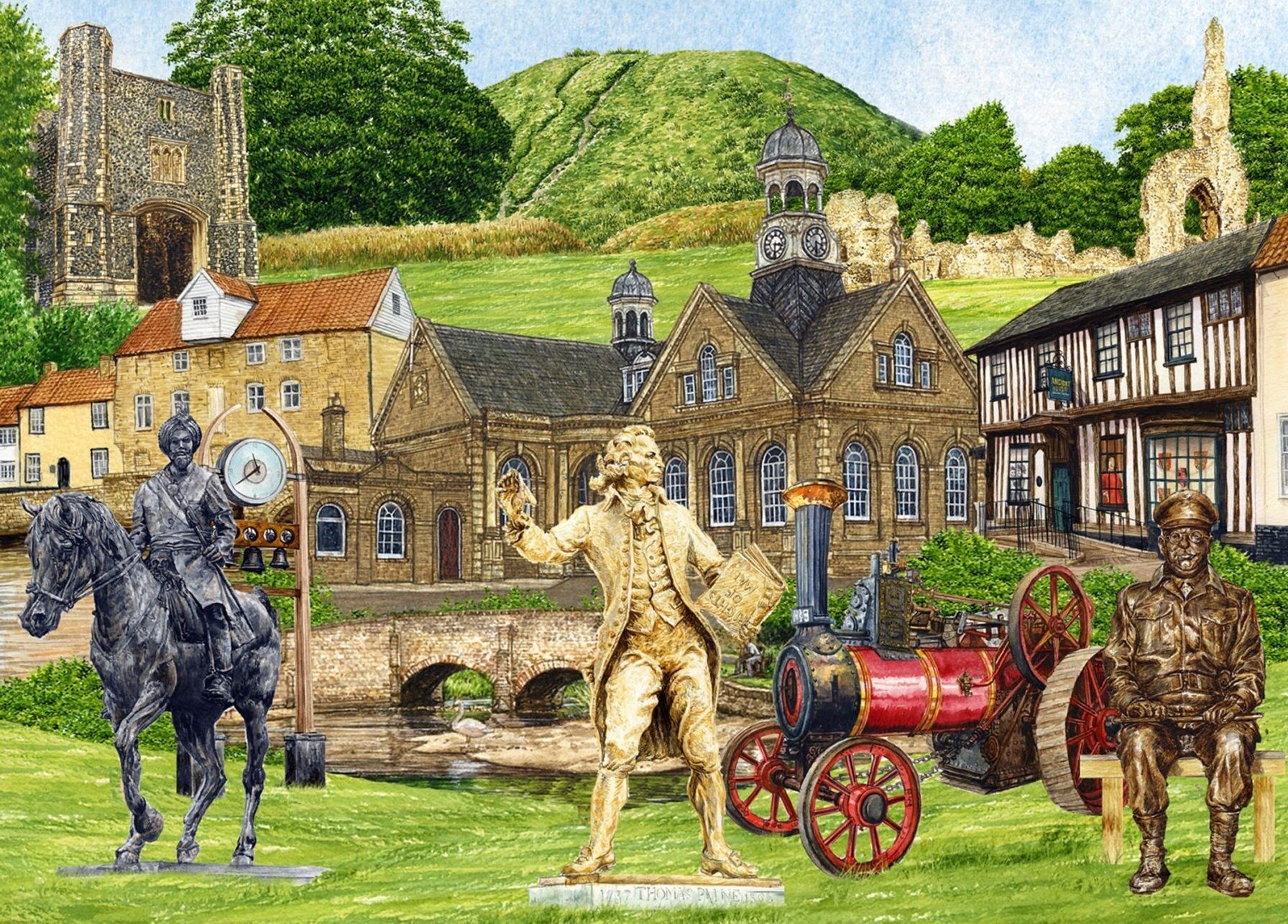 Karte, Thetford, Norfolk-Montage.