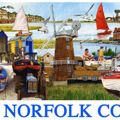 Paño de cocina, montaje de la costa de Norfolk.