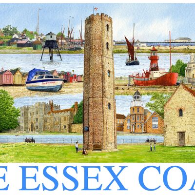 Paño de cocina. Montaje de la costa de Essex.