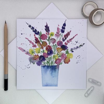 Blüten in einer Vase-Gruß-Karte