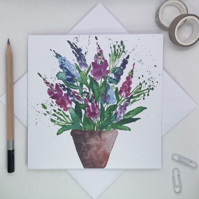 Foxglove Pot Greetings Card